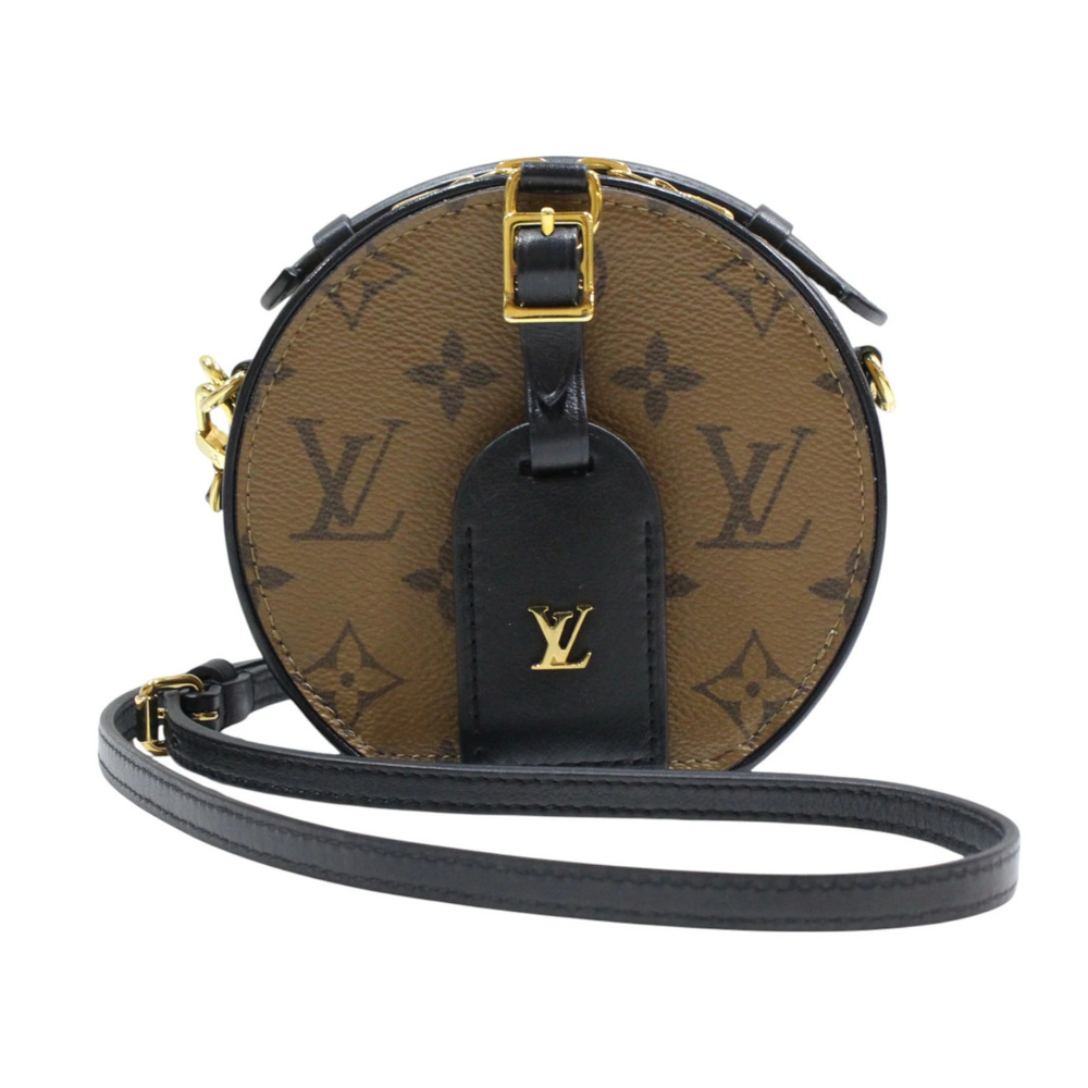 LOUIS VUITTON Boite Chapeau Monogram Reverse Canvas Brown Black Shoulder Bag